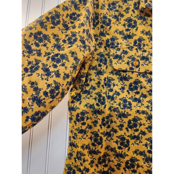 Orvis Women Yellow Floral Button-Up Corduroy Shirt Size M Casual Rugged Outdoor - Picture 4 of 13